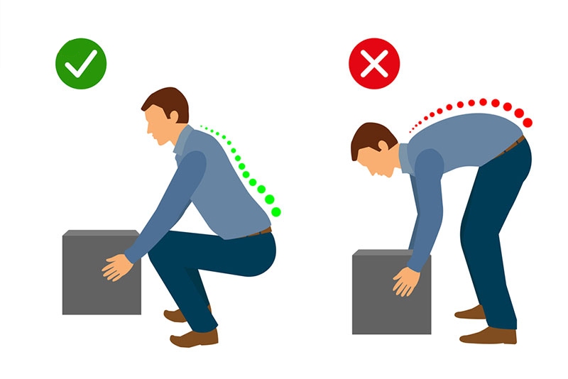 Bưng bê vật nặng sai tư thế