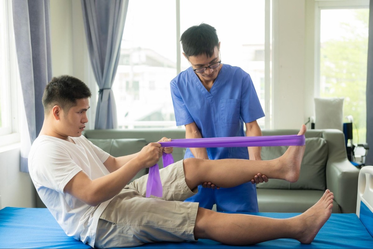 bài tập kéo căng cổ chân